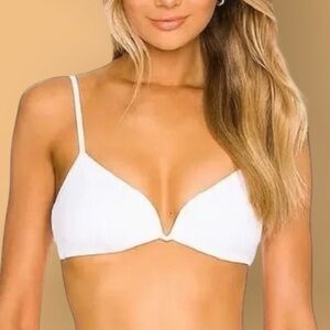 NWT L*Space Helena Bikini Top Size Large White